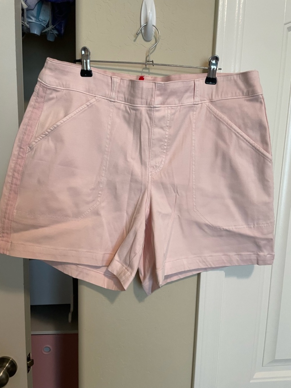 SPANX High-Waist Light Pink Utility Shorts